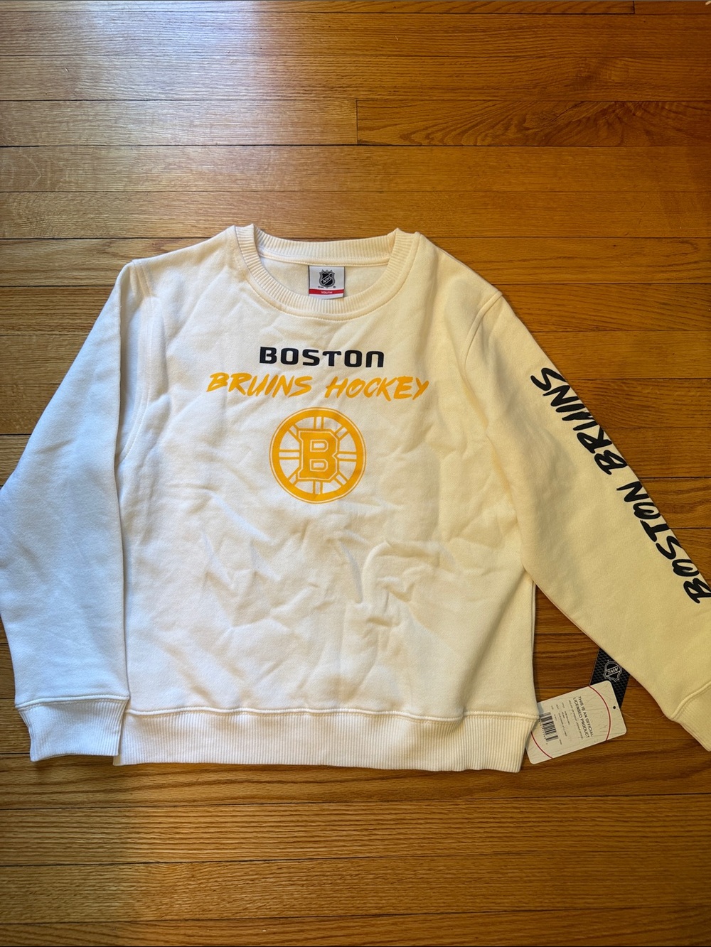 NHL Youth Cream Crewneck with Red Accent